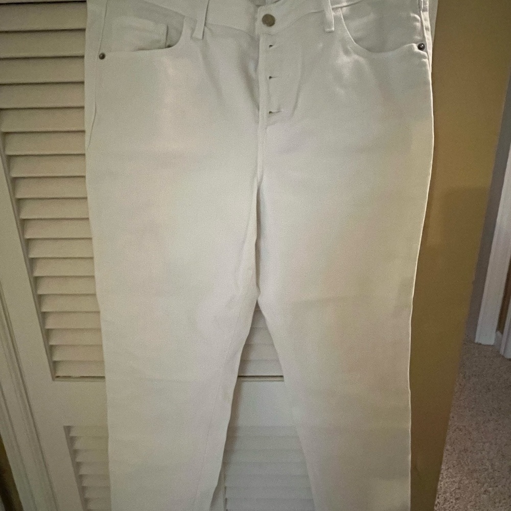 Old Navy white button fly jeans, sz 14
